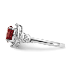 10k White Gold Ruby and Diamond Ring