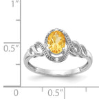 10k White Gold Citrine and Diamond Ring
