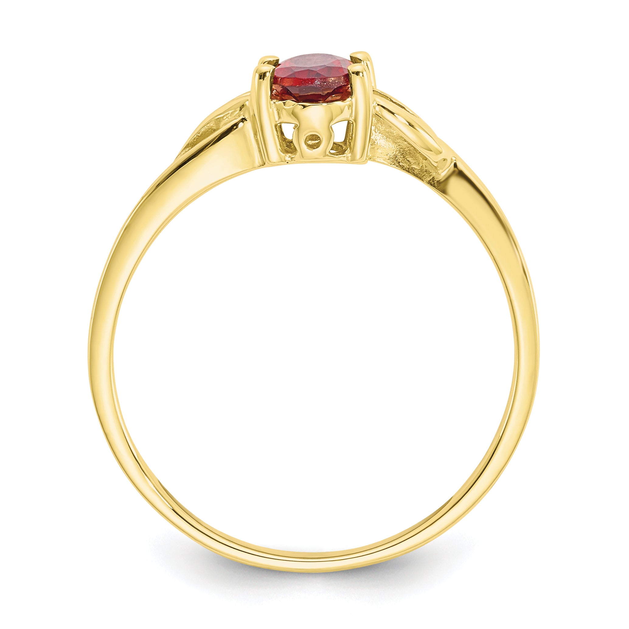 10k Polished Genuine Garnet Birthstone Ring