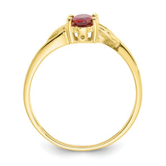 10k Polished Genuine Garnet Birthstone Ring