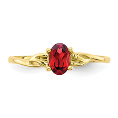10k Polished Genuine Garnet Birthstone Ring