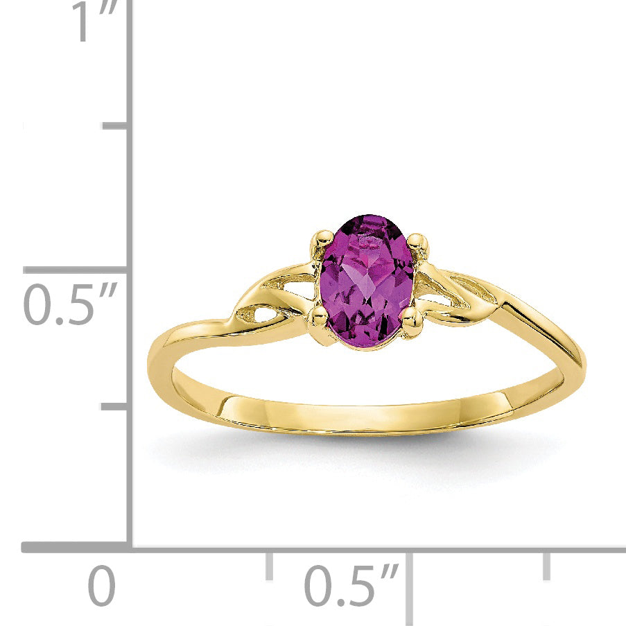 10k Polished Genuine Rhodolite Garnet Birthstone Ring