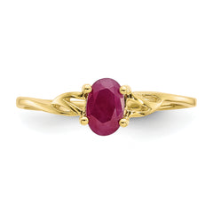 10k Polished Genuine Ruby Birthstone Ring