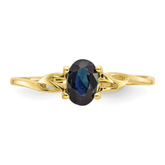 10k Polished Genuine Sapphire Birthstone Ring