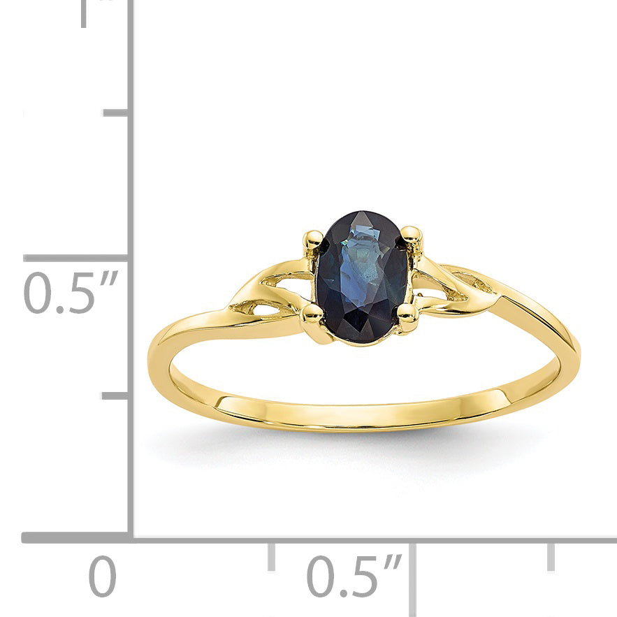 10k Polished Genuine Sapphire Birthstone Ring