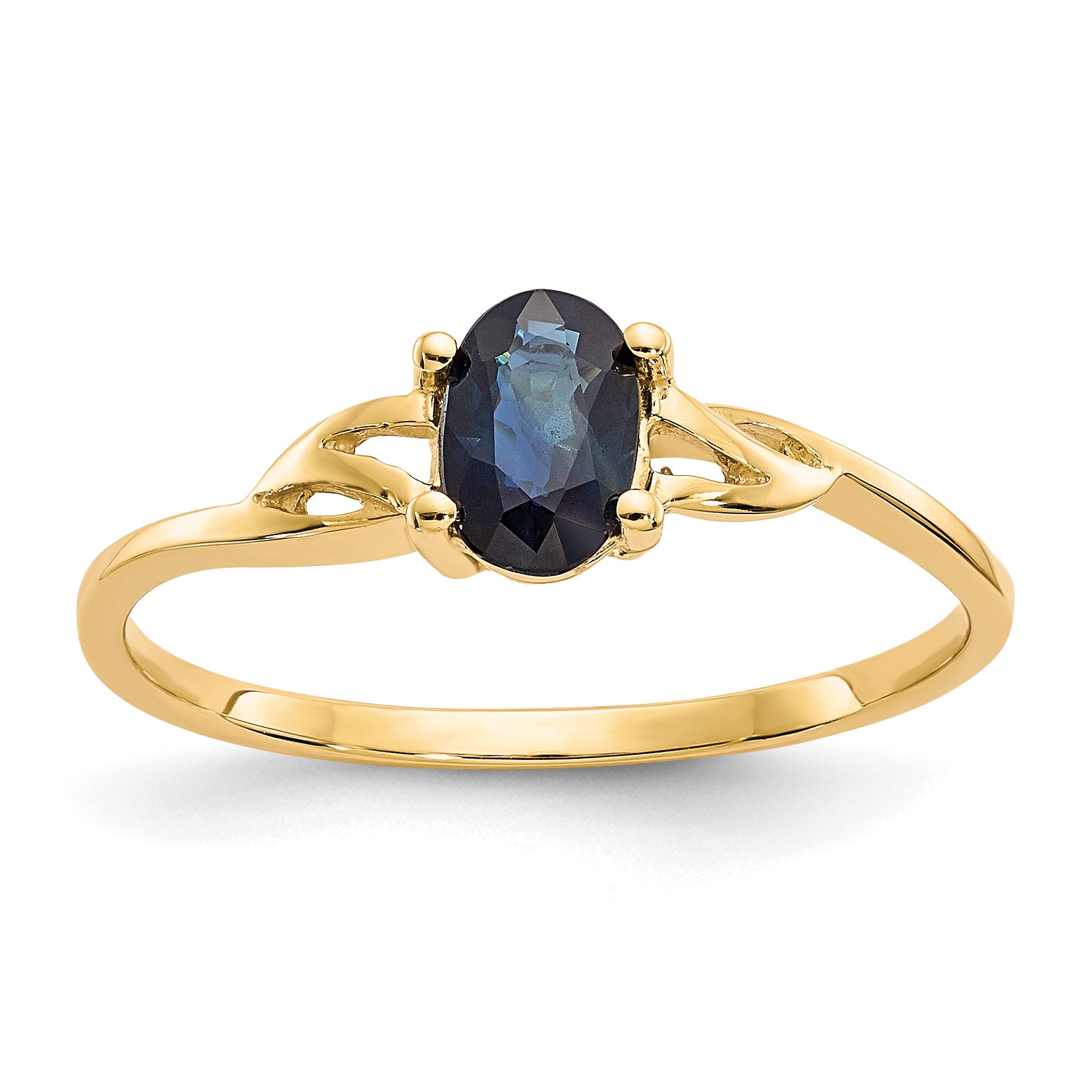 10k Polished Genuine Sapphire Birthstone Ring