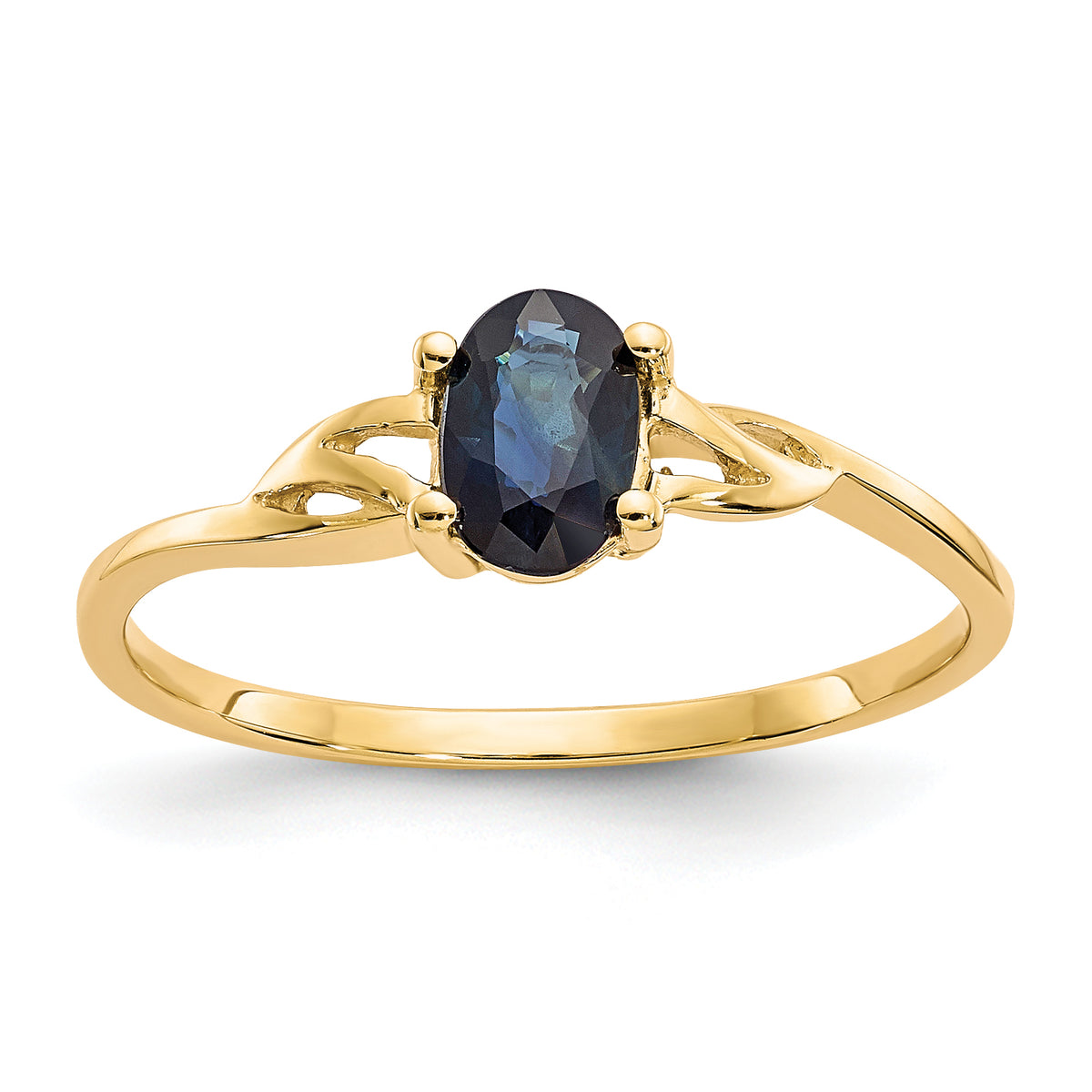 10k Polished Genuine Sapphire Birthstone Ring