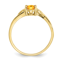 10k Polished Genuine Citrine Birthstone Ring