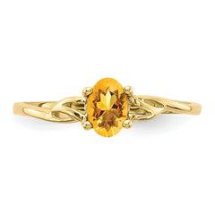 10k Polished Genuine Citrine Birthstone Ring