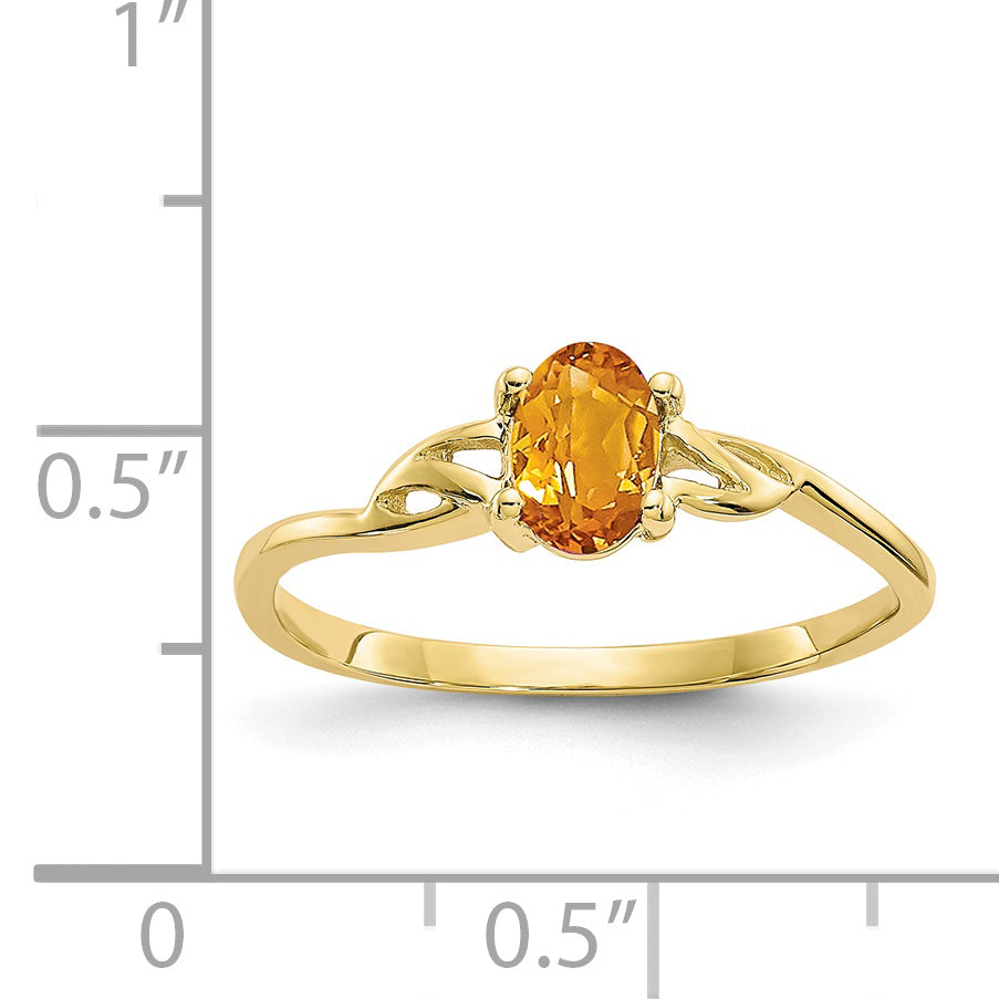 10k Polished Genuine Citrine Birthstone Ring