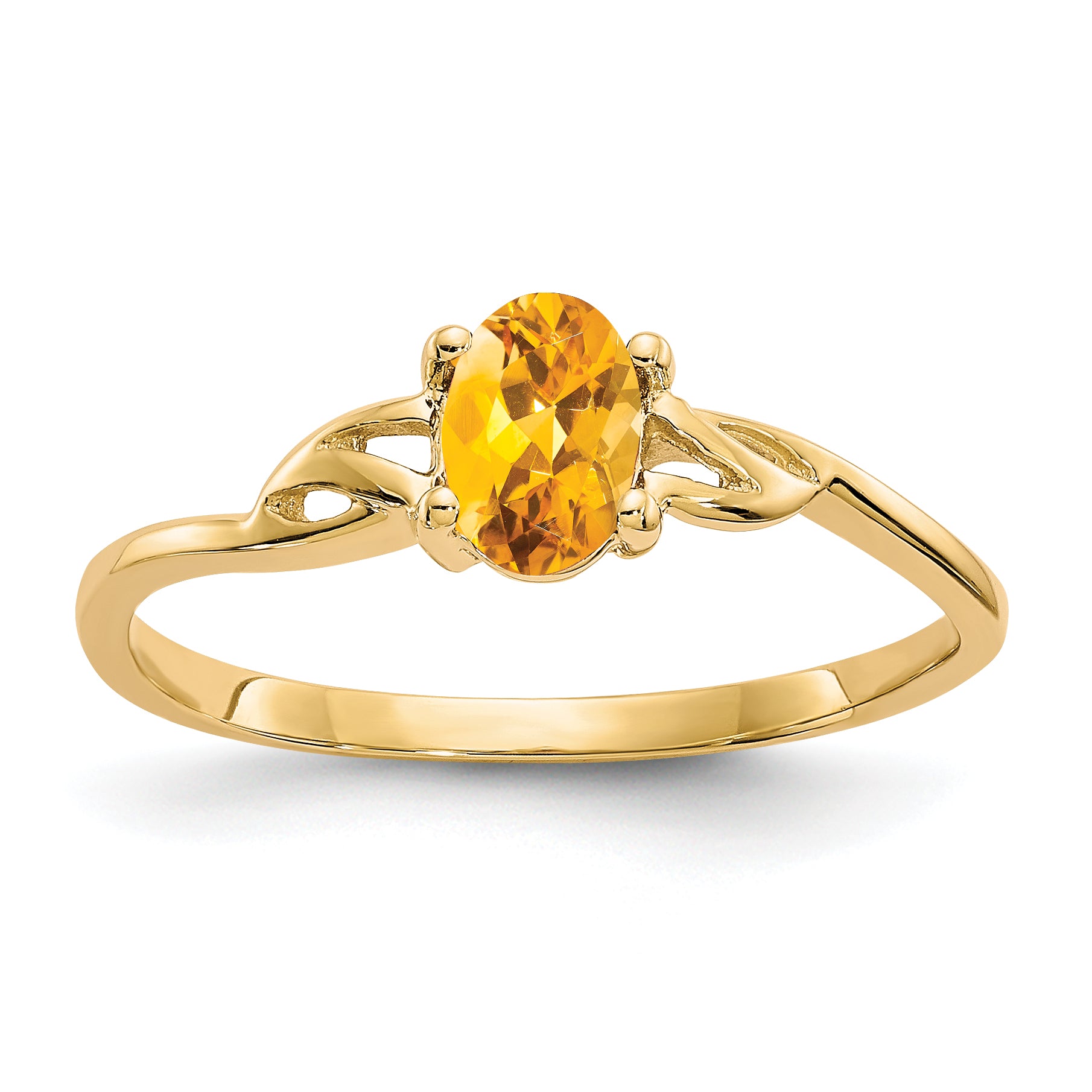 10k Polished Genuine Citrine Birthstone Ring