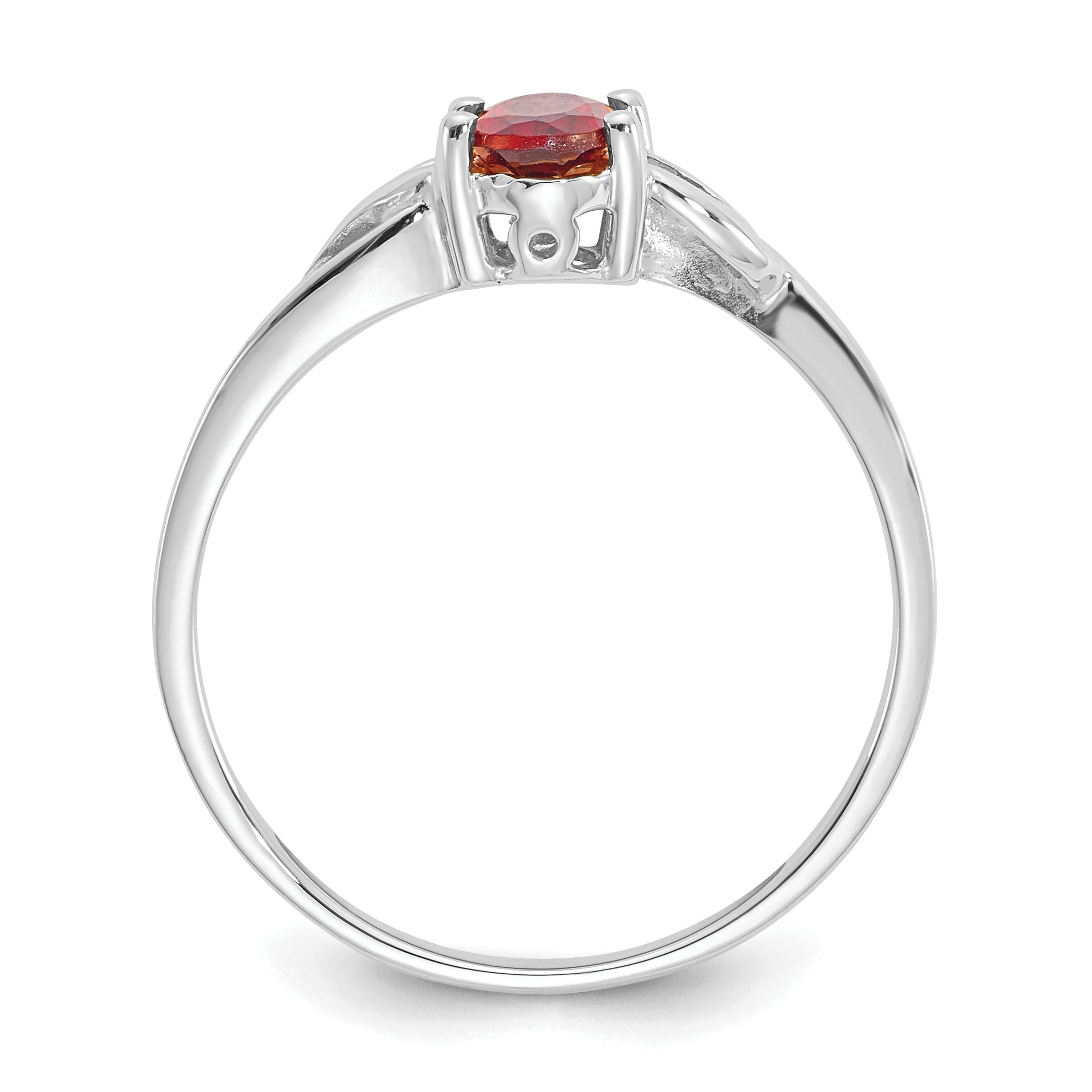 10k White Gold Polished Genuine Garnet Birthstone Ring