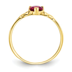10K Polished Genuine Garnet Birthstone Ring