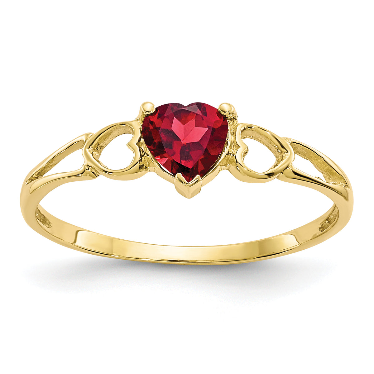 10K Polished Genuine Garnet Birthstone Ring