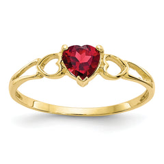 10K Polished Genuine Garnet Birthstone Ring