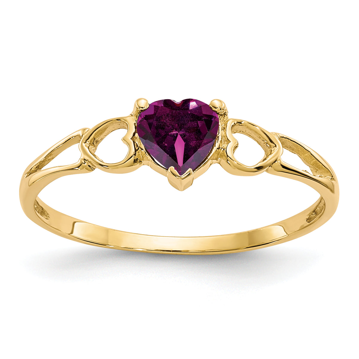 10k Polished Genuine Rhodolite Garnet Birthstone Ring