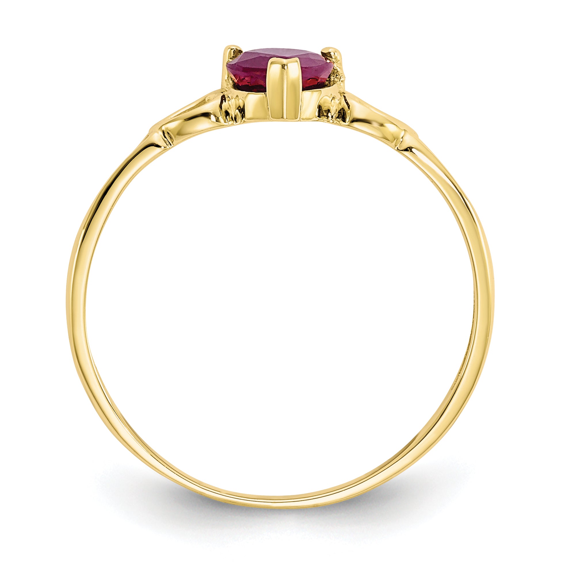 10k Polished Genuine Ruby Birthstone Ring