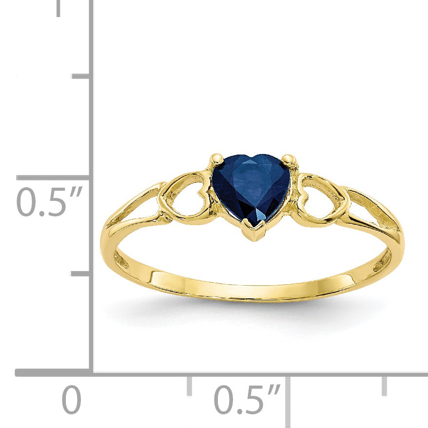 10k Polished Genuine Sapphire Birthstone Ring