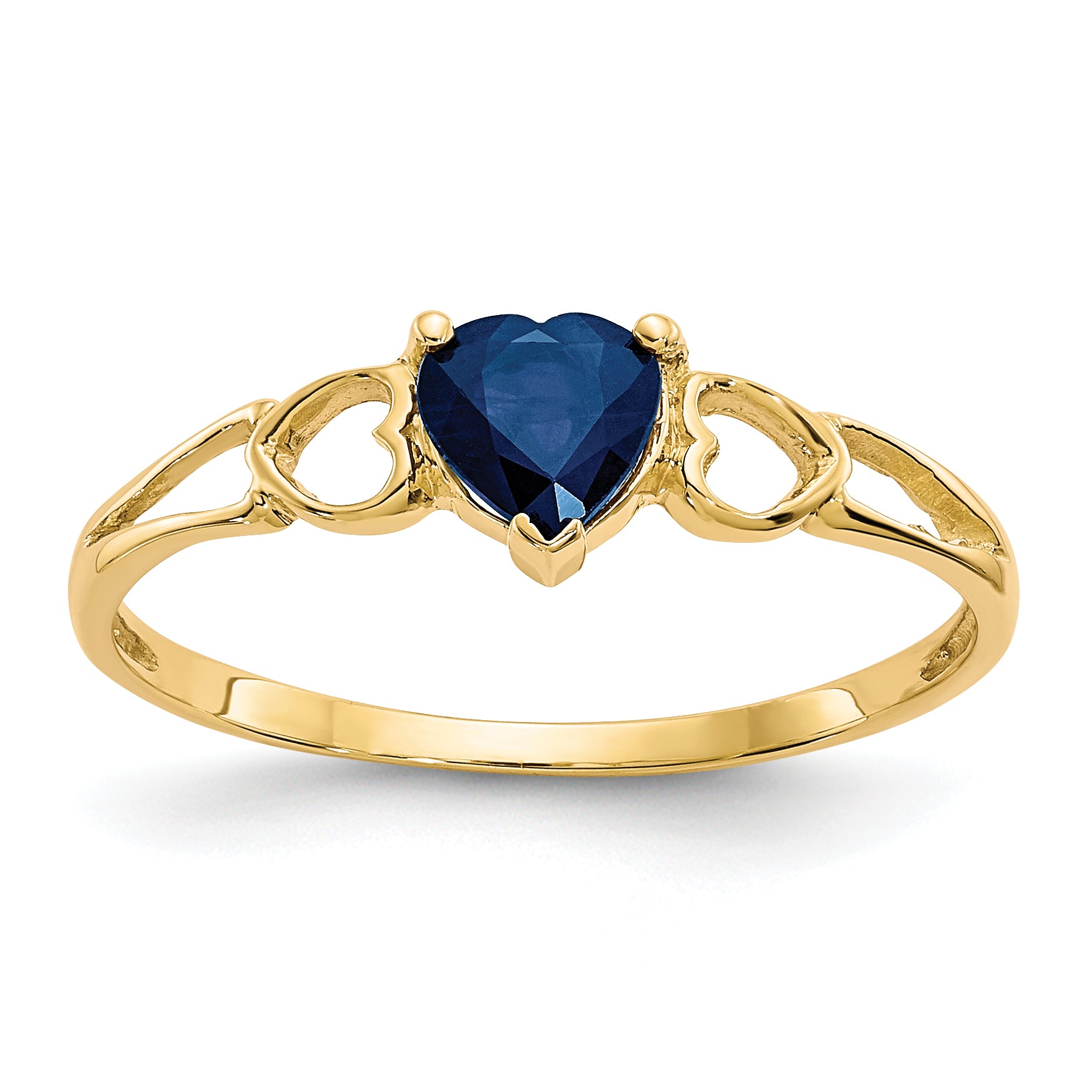 10k Polished Genuine Sapphire Birthstone Ring