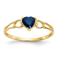 10k Polished Genuine Sapphire Birthstone Ring