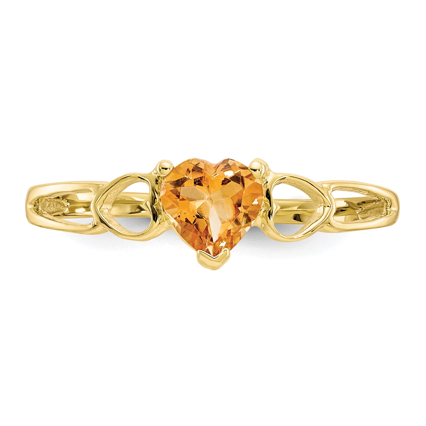 10k Polished Genuine Citrine Birthstone Ring