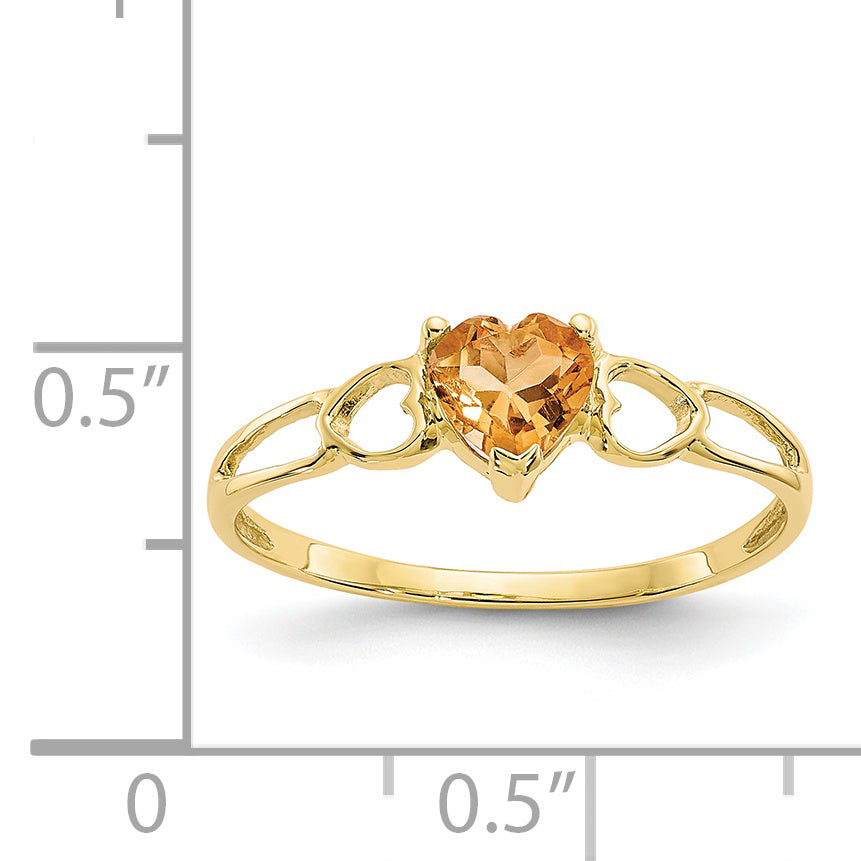 10k Polished Genuine Citrine Birthstone Ring