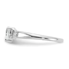 10k White Gold Polished Genuine White Topaz Birthstone Ring