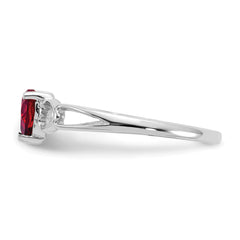 10k White Gold Polished Genuine Rhodolite Garnet Birthstone Ring