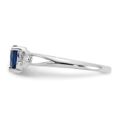 10k White Gold Polished Genuine Sapphire Birthstone Ring