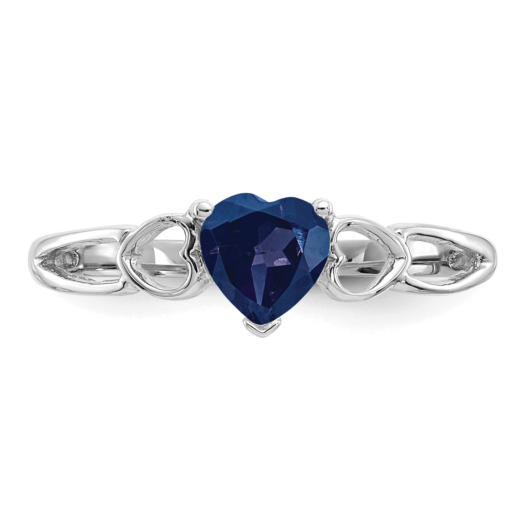 10k White Gold Polished Genuine Sapphire Birthstone Ring