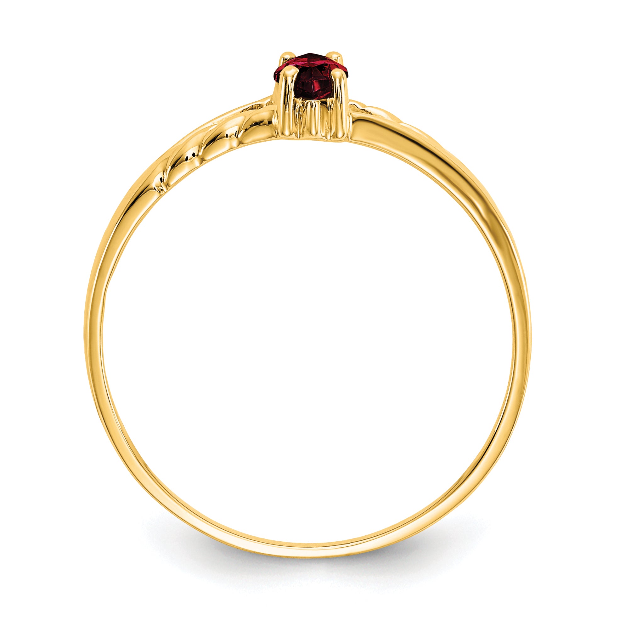 10k Polished Genuine Garnet Birthstone Ring
