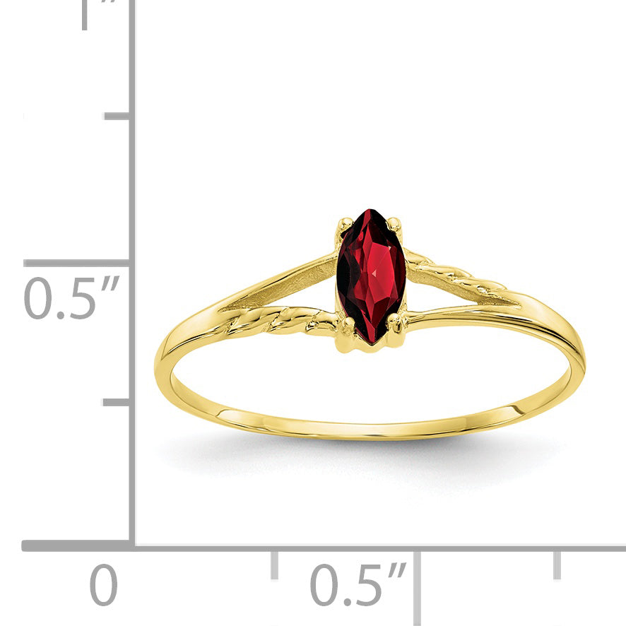 10k Polished Genuine Garnet Birthstone Ring