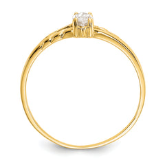 10k Polished Genuine White Topaz Birthstone Ring