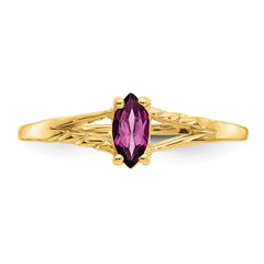 10k Polished Genuine Rhodolite Garnet Birthstone Ring