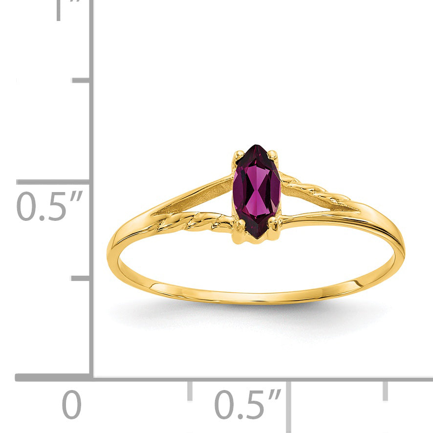 10k Polished Genuine Rhodolite Garnet Birthstone Ring