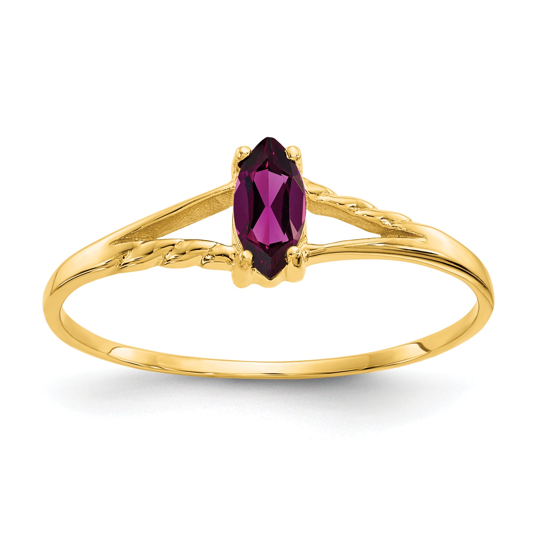 10k Polished Genuine Rhodolite Garnet Birthstone Ring