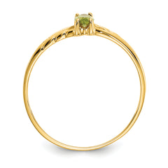 10k Polished Genuine Peridot Birthstone Ring