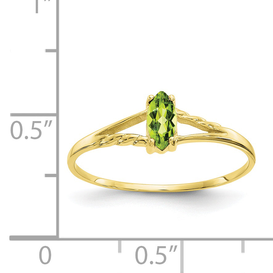 10k Polished Genuine Peridot Birthstone Ring