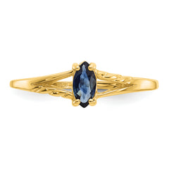 10k Polished Genuine Sapphire Birthstone Ring