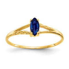 10k Polished Genuine Sapphire Birthstone Ring