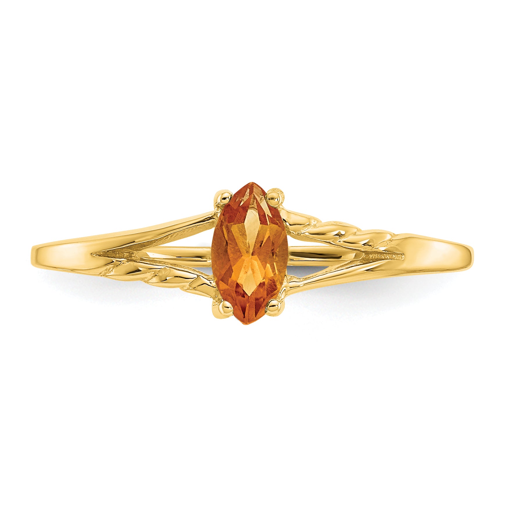 10k Polished Genuine Citrine Birthstone Ring