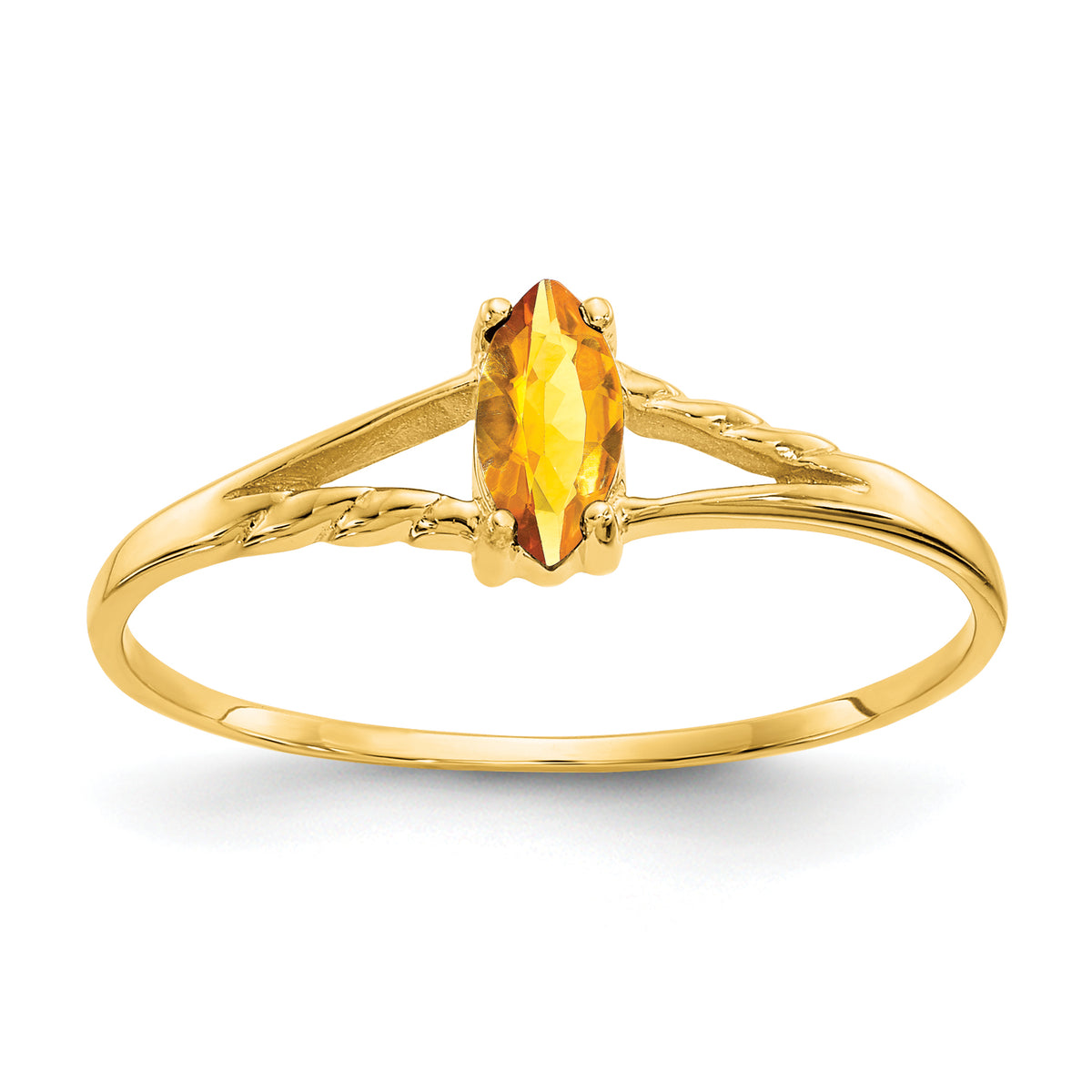 10k Polished Genuine Citrine Birthstone Ring