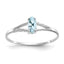 10k White Gold Polished Genuine Aquamarine Birthstone Ring