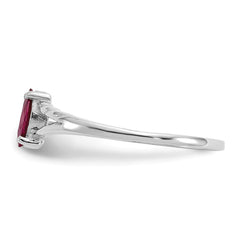 10k White Gold Polished Genuine Ruby Birthstone Ring