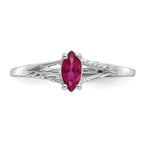 10k White Gold Polished Genuine Ruby Birthstone Ring