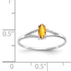 10k White Gold Polished Genuine Citrine Birthstone Ring