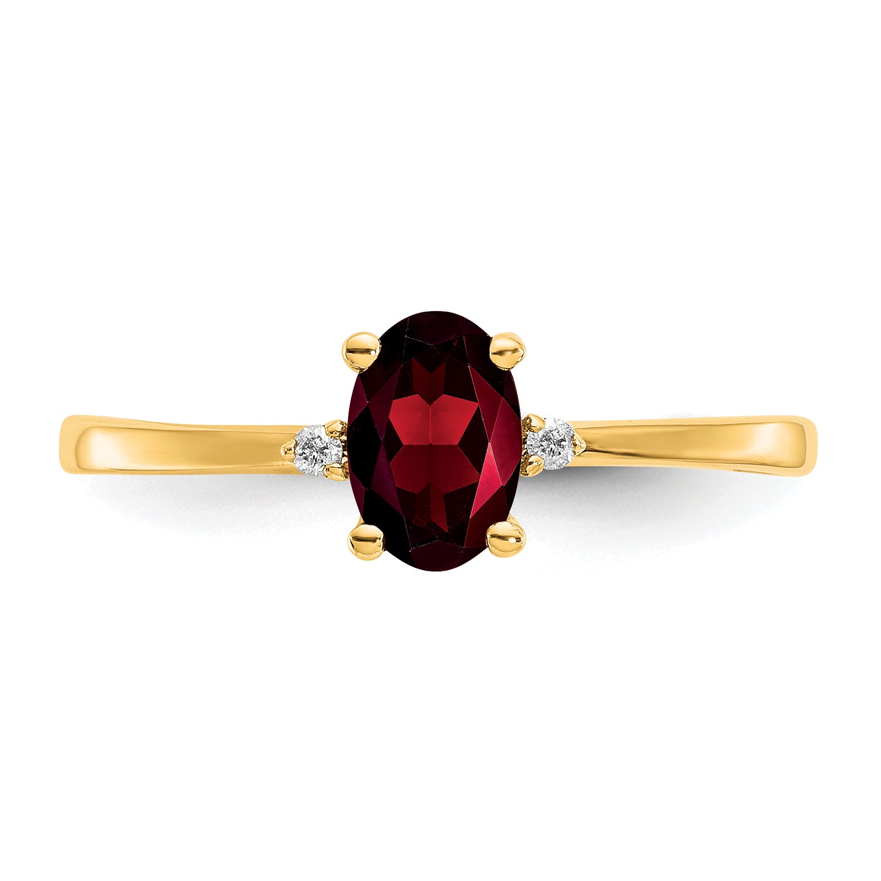 10k Polished Genuine Diamond & Garnet Birthstone Ring
