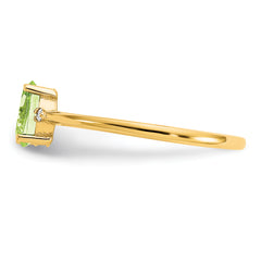 10k Polished Genuine Diamond & Peridot Birthstone Ring