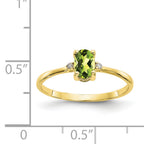 10k Polished Genuine Diamond & Peridot Birthstone Ring