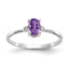 10k White Gold Polished Genuine Diamond & Amethyst Birthstone Ring